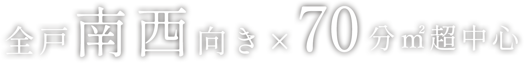 全戸南西向き×70分㎡超中心